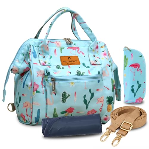 Motherly Nano Diaper Bag for Mothers for Travel– Combo Set with Accessories, Small Maternity Handbag for Newborn Baby,Multiple Pockets Water Resistant Baby Bag (Cactus Light Green) - Image 1