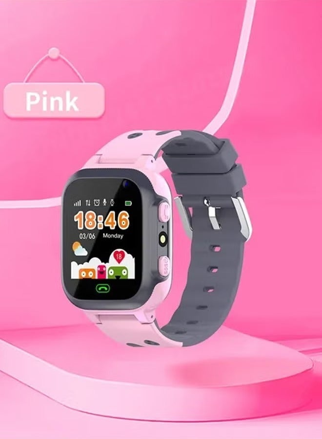 Kids Smart Watch with SIM Card Support – Voice Call, GPS Positioning, Waterproof Touch Screen, One-Button Speed Dial & Security Features (Pink)  - Image 3