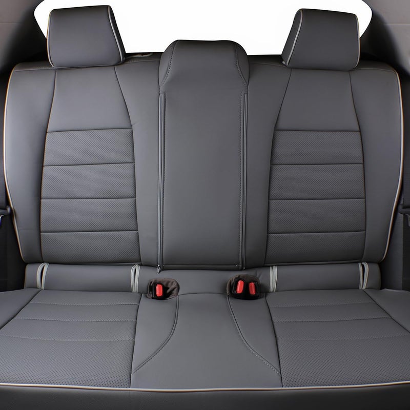 EKR Custom Fit Gray Leather Car Seat Covers for Toyota Corolla - Image 2