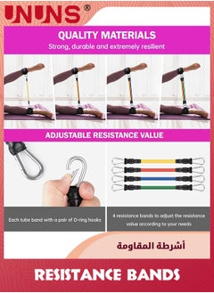 UNUNS Ankle Resistance Bands With Cuffs,4 Resistance Bands,Ankle Straps For Cable Machines Women,Glutes Work Out Equipment,Ankle Weights For Kickbacks Leg Glutes Hip Workout,Exercise Equipment  - Image 5