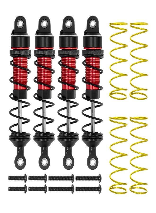 XSYGO 4PCS RC Shocks Aluminum Alloy Front & Rear Shock Absorbers Set with Adjustable Springs for 1/16 Mini Maxx 4WD 107154-1 Mini XRT VXL-3S 108076-1 RC Truck Upgrade Parts (Red) - Image 1