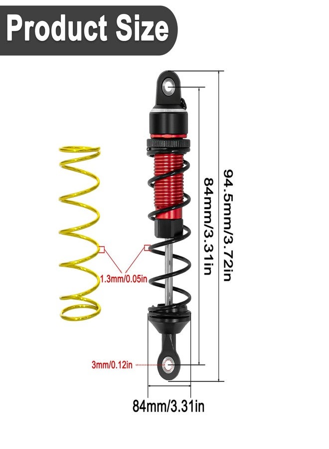XSYGO 4PCS RC Shocks Aluminum Alloy Front & Rear Shock Absorbers Set with Adjustable Springs for 1/16 Mini Maxx 4WD 107154-1 Mini XRT VXL-3S 108076-1 RC Truck Upgrade Parts (Red) - Image 3