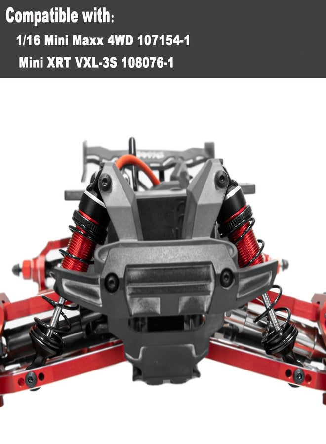 XSYGO 4PCS RC Shocks Aluminum Alloy Front & Rear Shock Absorbers Set with Adjustable Springs for 1/16 Mini Maxx 4WD 107154-1 Mini XRT VXL-3S 108076-1 RC Truck Upgrade Parts (Red) - Image 4