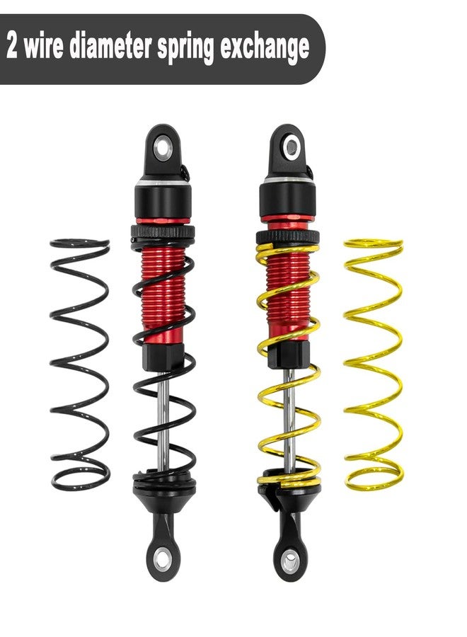 XSYGO 4PCS RC Shocks Aluminum Alloy Front & Rear Shock Absorbers Set with Adjustable Springs for 1/16 Mini Maxx 4WD 107154-1 Mini XRT VXL-3S 108076-1 RC Truck Upgrade Parts (Red) - Image 2