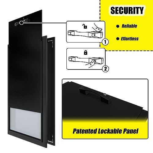 URSPET Extra Large Dog Door for Exterior Doors, Heavy Duty Aluminum Doggy Door for Extreme Weather, Cutout Size 14 1/2''W x 25 1/8''H, Giant Dog Door Up to 220 lbs, Lockable, Black - Image 4