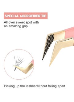 Ms.Queen Lash Tweezers For Eyelash Extensions,Precision 4Pcs Fiber Tip Grip 45 90 Degree L-Shaped Boot Curved Isolation Eyelash Tweezers Set  - Image 2