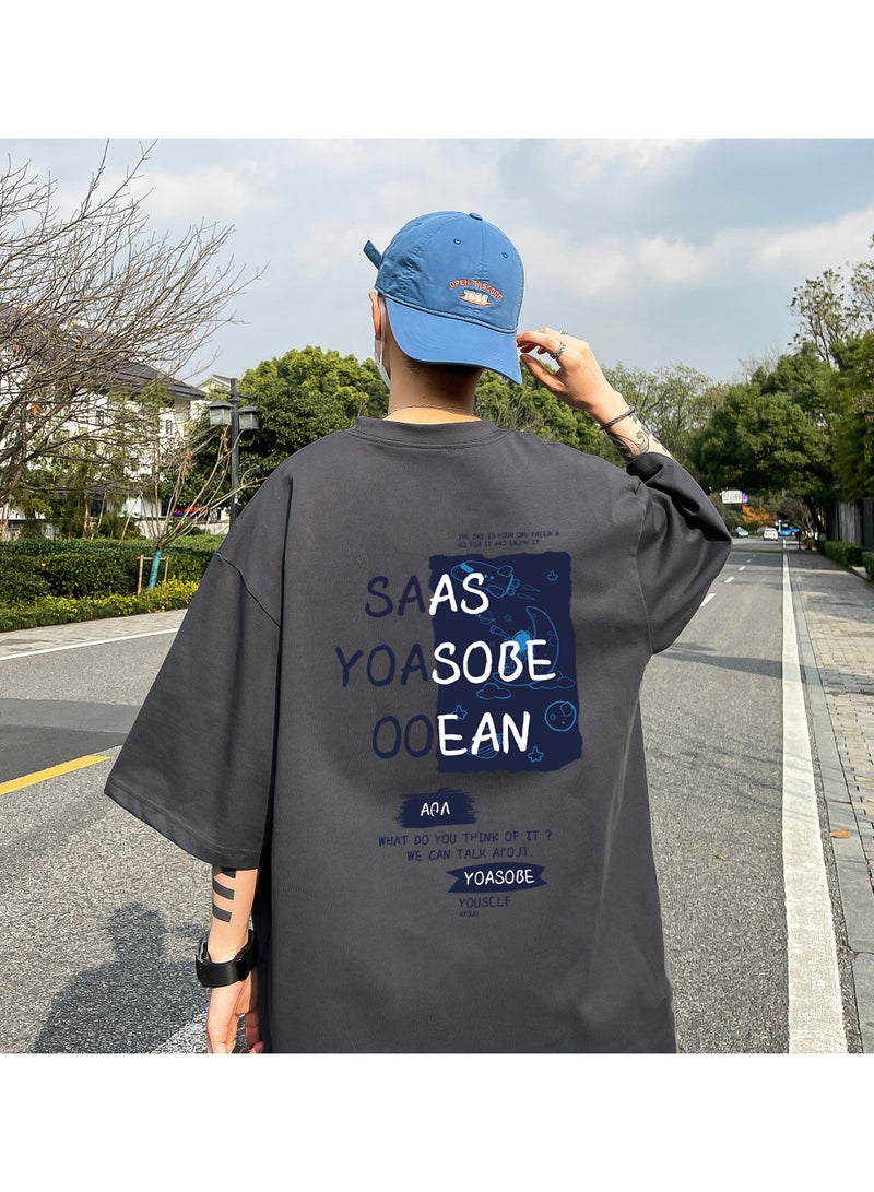 Summer Fashion Men's Large Print Short Sleeved T-shirt  - Image 1