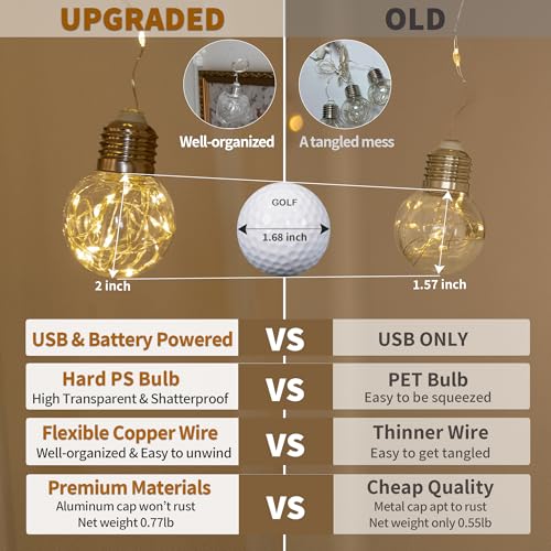 YOLIGHT أضواء ستارة الكرة المتمنية YOLIGHT 200 LED مع جهاز تحكم عن بعد، أضواء خيالية تعمل بالبطارية USB لتزيين حفلات الزفاف وغرف النوم وزينة عيد الميلاد (أبيض دافئ) - Image 4