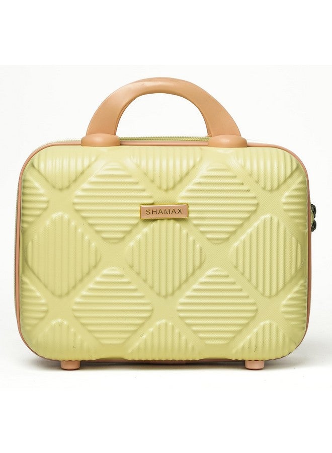 SHAMAX® Hard Shell Cosmetic Travel Bag Makeup Storage Box for Women, Makeup Organizer Vanity Case - Beauty Case Makeup Bag - Cosmetic Box Portable Wedding Gift Mini Luggage (Waterproof) (Yellow) - Image 2