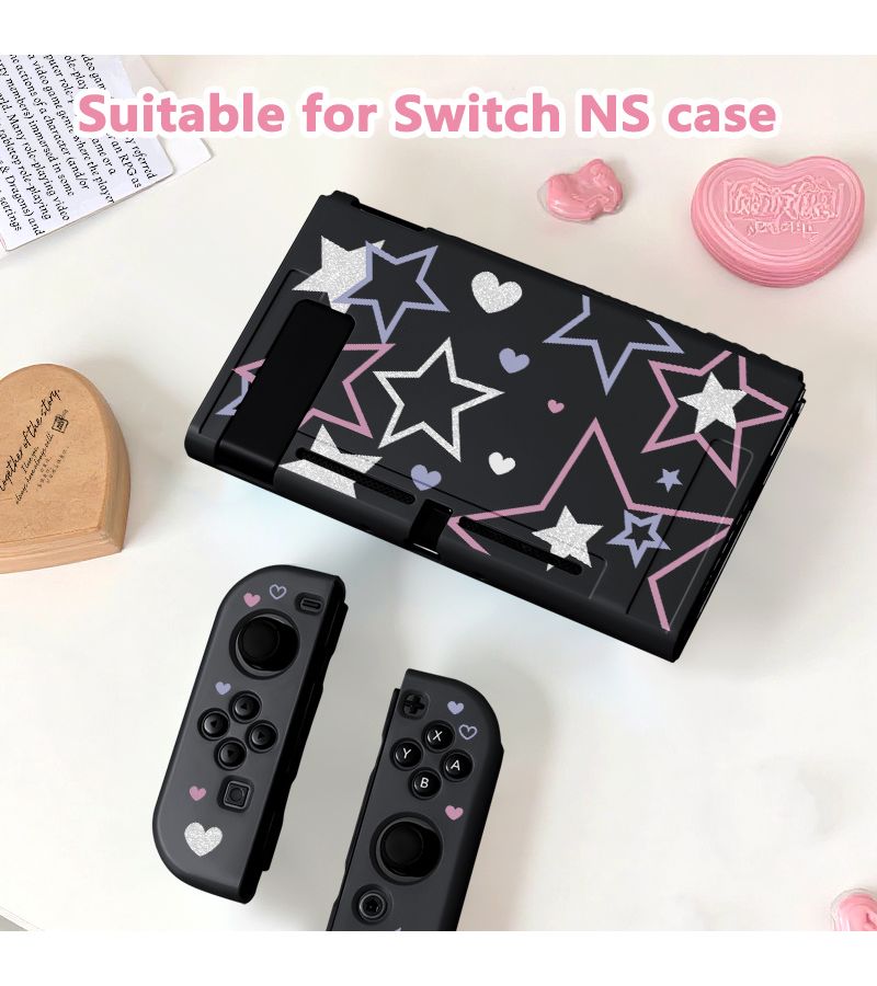 غلاف TPU أرجواني مقاوم للصدمات لجهاز Nintendo Switch OLED مع غلاف قابل للفصل - Image 1