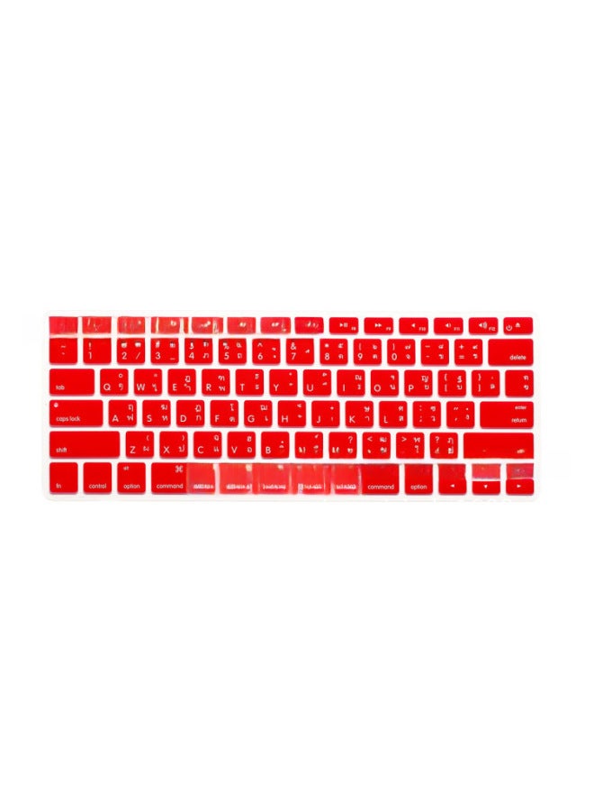 Applicable To Macbook Pro Apple 13-inch Notebook Thai Keyboard Film Computer Protective Cover Thai Film Paper-Color:Red-Size:Old Universal 13/15 US Thai