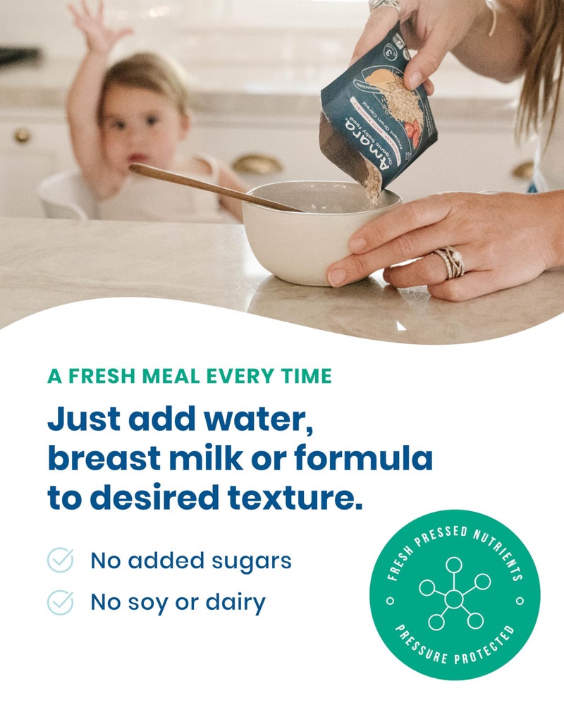 Amara Organic Baby Food - Stage 2 - Oats & Berries - Baby Cereal to Mix With Breastmilk & Water - Shelf Stable Baby Food Pouches Made from Organic Fruit and Veggies - 5 Pouches, 3.5oz Per Serving - Image 5