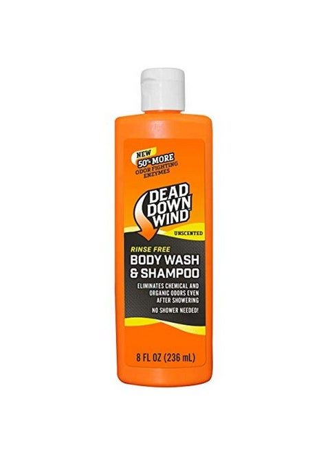 Rinsefree Hair & Body Wash | 8 Oz. Bottle | Unscented | Biodegradable No Rinse Shampoo Multipurpose All Natural Camp Soap For Travel Hunting & Camping Accessories