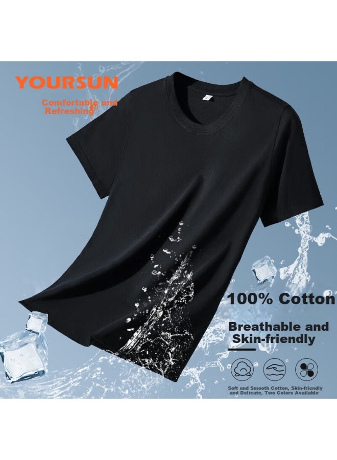 Your Sun Yiershuang Men's Short-sleeve T-shirt, Ribbed Undershirt, Loose Casual Sports Round Neck Top - Image 1