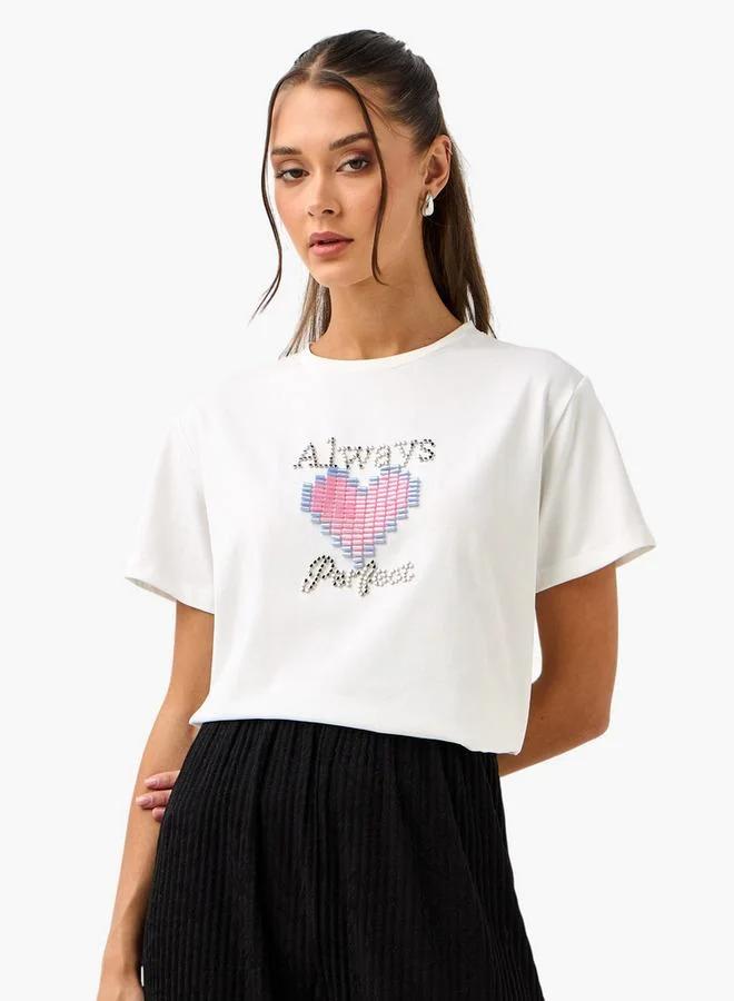 2Xtremz 2Xtremz Graphic Embellished T-shirt