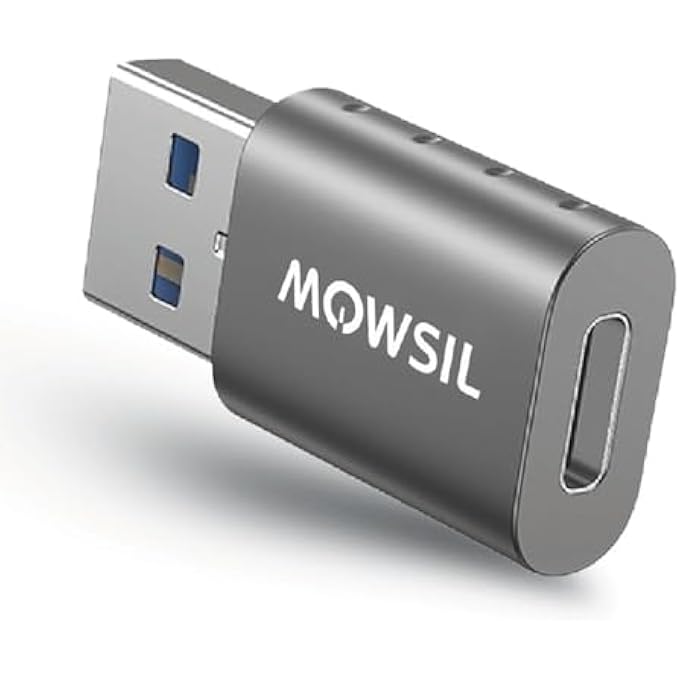 MOWSIL USB TYPE A TO USB C ADAPTER, USB A TO USB C CONVERTER, ALUMINUM ALLOY, USB 3.0 MALE TO USB C FEMALE, DATA TRANSFER & CHARGING, COMPATIBLE WITH LAPTOPS, PCS AND ETC. - Image 1