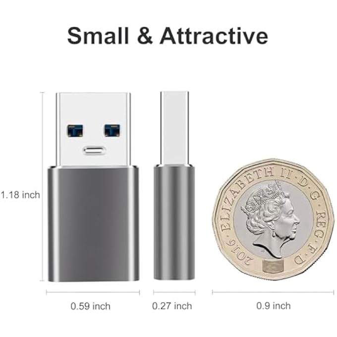 MOWSIL USB TYPE A TO USB C ADAPTER, USB A TO USB C CONVERTER, ALUMINUM ALLOY, USB 3.0 MALE TO USB C FEMALE, DATA TRANSFER & CHARGING, COMPATIBLE WITH LAPTOPS, PCS AND ETC. - Image 3