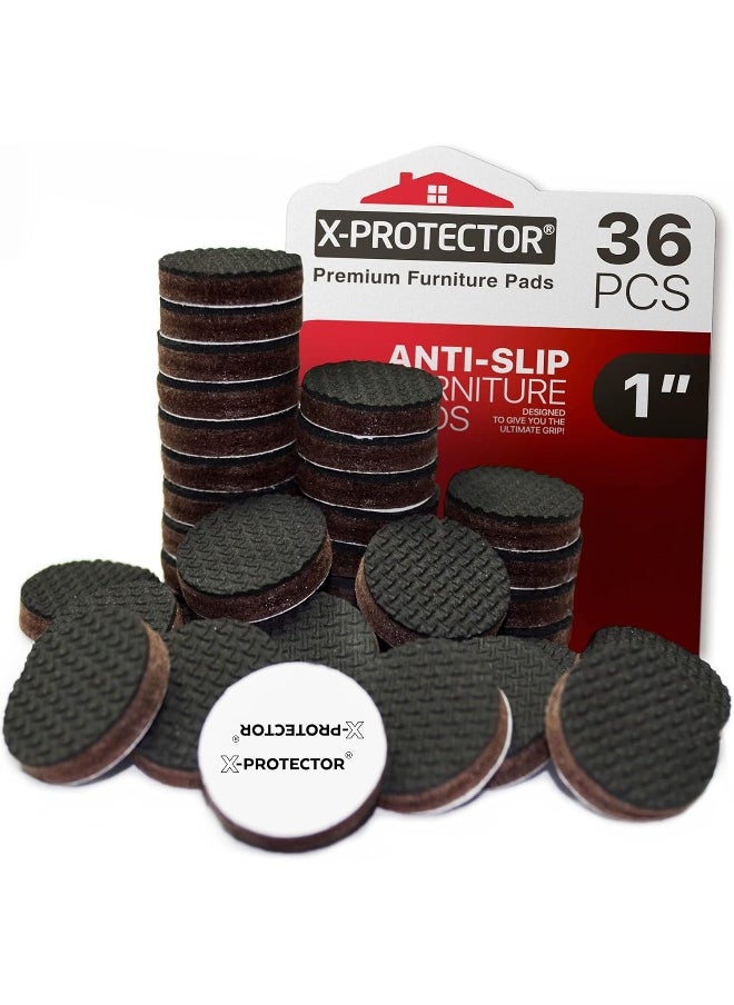 X-Protector Non Slip Furniture Pads - Premium 36 Pieces 1 Inch Furniture Grippers  - Image 2