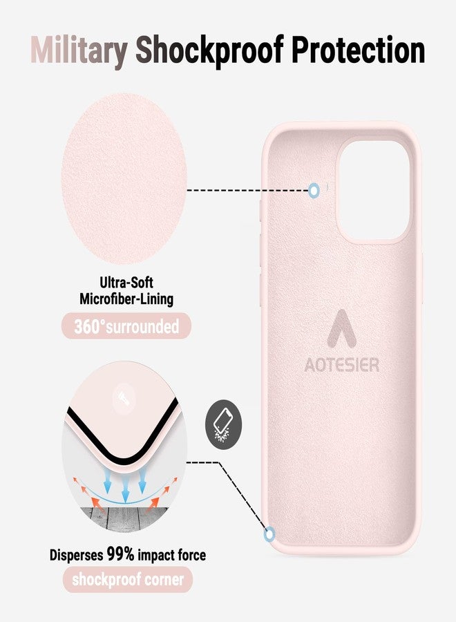 AOTESIER Designed for iPhone 15 Pro Max Case, Upgraded Silicone [Military Shockproof Protection] for 15 Pro Max Case with Soft Anti-Scratch Microfiber Lining, 6.7 inch, Chalk Pink - Image 5