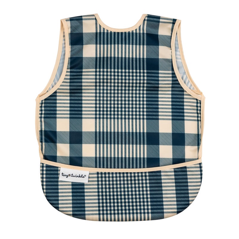 Tiny Twinkle Mess Proof Baby Bib for Girls | Waterproof Toddler Bib for Eating | Baby Apron for Feeding | Machine Washable | Perfect Shower Gift (Gingham, 6â€“24M) - Image 1