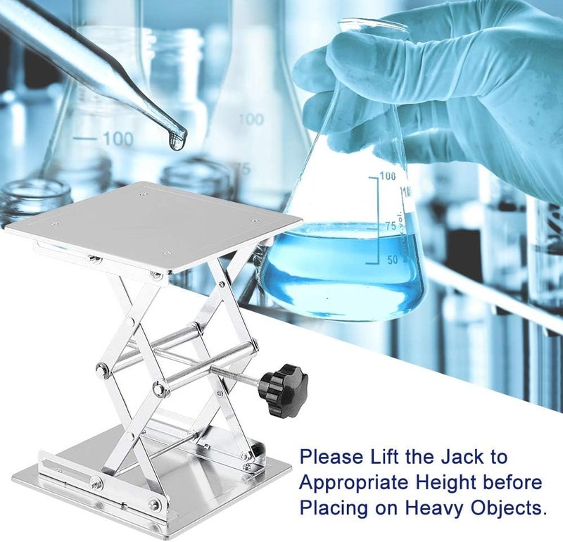 Labasics 8 x 8 inch Lab Scissors Jack, 200 x 200 mm Stainless Steel Laboratory Support Jack Platform Lab Lift Stand Table, Expandable Lift Height Range from 85 mm to 280 mm, Support Weight 15KG - Image 5