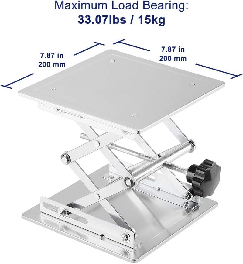 Labasics 8 x 8 inch Lab Scissors Jack, 200 x 200 mm Stainless Steel Laboratory Support Jack Platform Lab Lift Stand Table, Expandable Lift Height Range from 85 mm to 280 mm, Support Weight 15KG - Image 2
