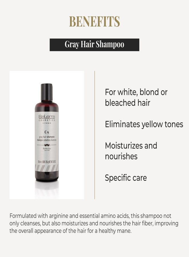 SALERM - White Hair Shampoo for Men - Homme White Hair Shampoo - 250 ml - for White, Blonde, or Bleached Hair - Eliminates Yellow Tones - Hydrates and Nourishes - Specific Care - Image 3