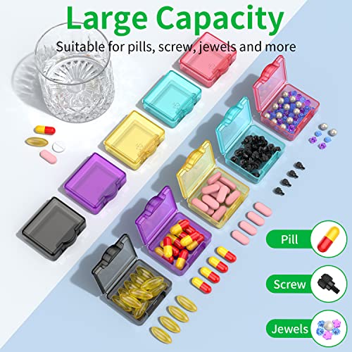 Urekt Cute Small Travel Pill Box Urekt 10 pcs Mini Pocket Pill Organizer Daily Single Pill Containers Portable Medicine Holder for Purse Vitamin Fish Oil Supplements - Image 5