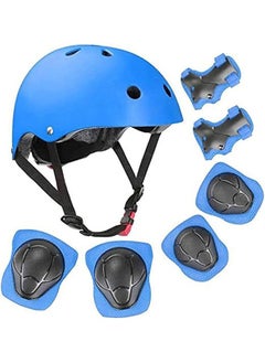 Arabest Kids Bike Helmet,Blue Beetle Toddler Helmet for Ages 3-12 Boys Girls with Sports Protective Gear Set Knee Elbow Wrist Pads for Rollerblading Bicycle Skateboard Scooter  - Image 1