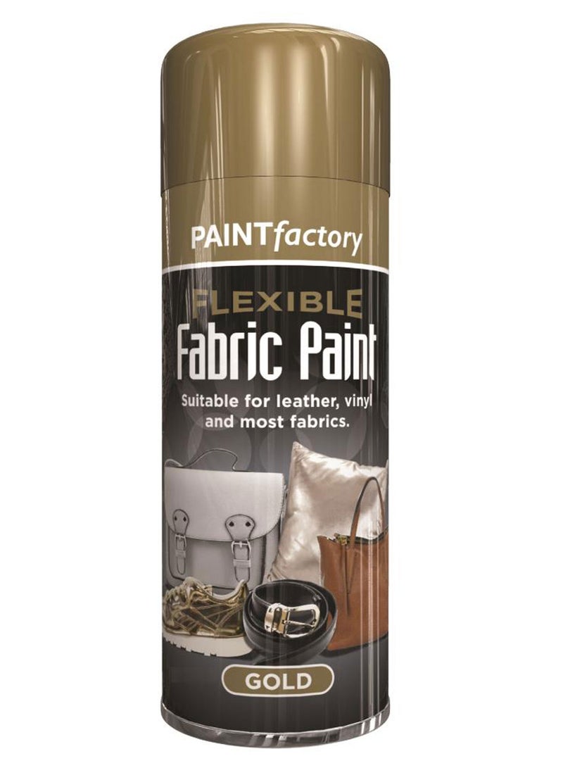 مصنع الطلاء طلاء قماشي مرن من باينت فاكتوري بلون ذهبي سعة ‎٢٠٠‎ مل – مناسب لجميع أنواع الأقمشة، الجلد، الفينيل، المنسوجات والملابس – سريع الجفاف – الحل المثالي للمشاريع - Image 1