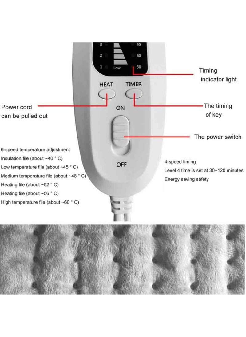 XiuWoo Electric Large Body Heating Pad, Back Neck and Shoulder Heat Pads, Heat Wrap, Heat Quilt, Heating Clothes with 6 Electric Temperature Options, 4 Temperature Settings, Auto Shut Off  - Image 4