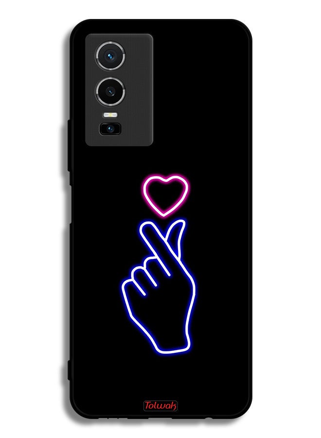 Tolwak غطاء واقي لهاتف Vivo Y76 5G بتصميم قلب فني - Image 2