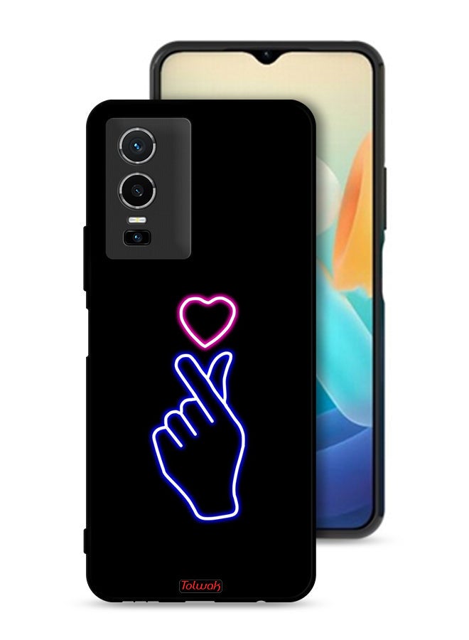 Tolwak غطاء واقي لهاتف Vivo Y76 5G بتصميم قلب فني - Image 1