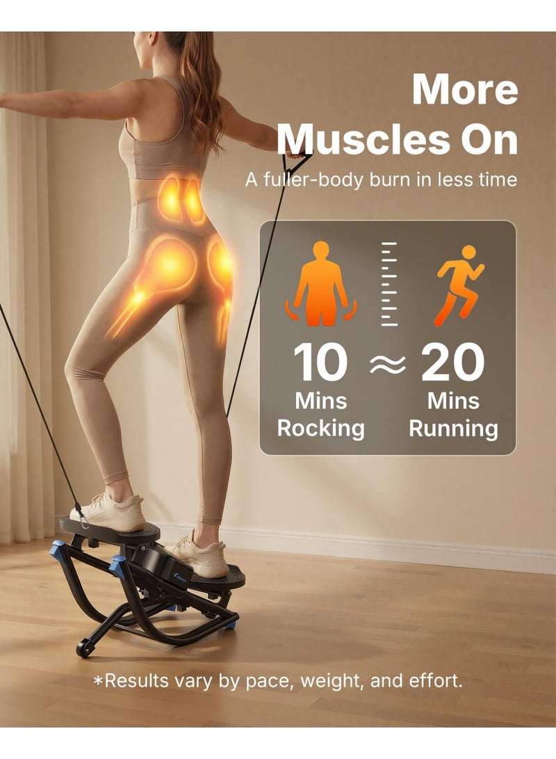 Merach Rocking Steppers for Exercise at Home, 3D Motion Stair Stepper with Resistance Bands for Full Body Workout & Low-Impact Balance Board, 330 LBS Loading Capacity Exercise Equipment - Image 4