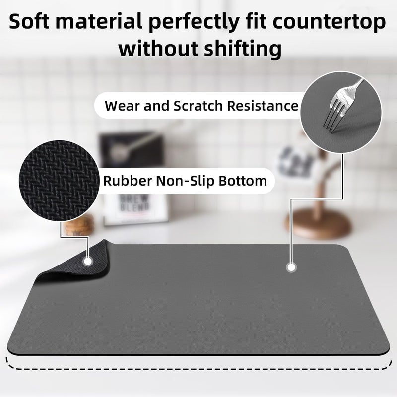 SARNESHWERAM Dish Drying Mat Big Pro Drying Mat with NonSlip Rubber Backed Placemat for Dish Drying Kitchen Mat for Wet Utensils Water Absorbent Mats forKitchen mat 60x40cm - Image 3