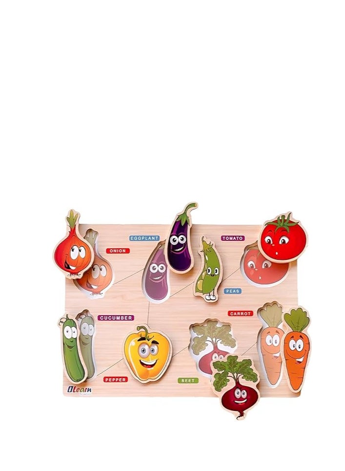 Puzzle game for kids set, educational games for boys, kids, kids, educational shapes and combinations (vegetable shapes)  - Image 2