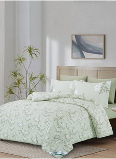 Donetella Printed Comforter Set 4-Pcs Queen Size All Season Bed Fits(140 X 200 Cm)Bedding Set With Removable Filler And Down Alternative Filling, Light Grey  - Image 2