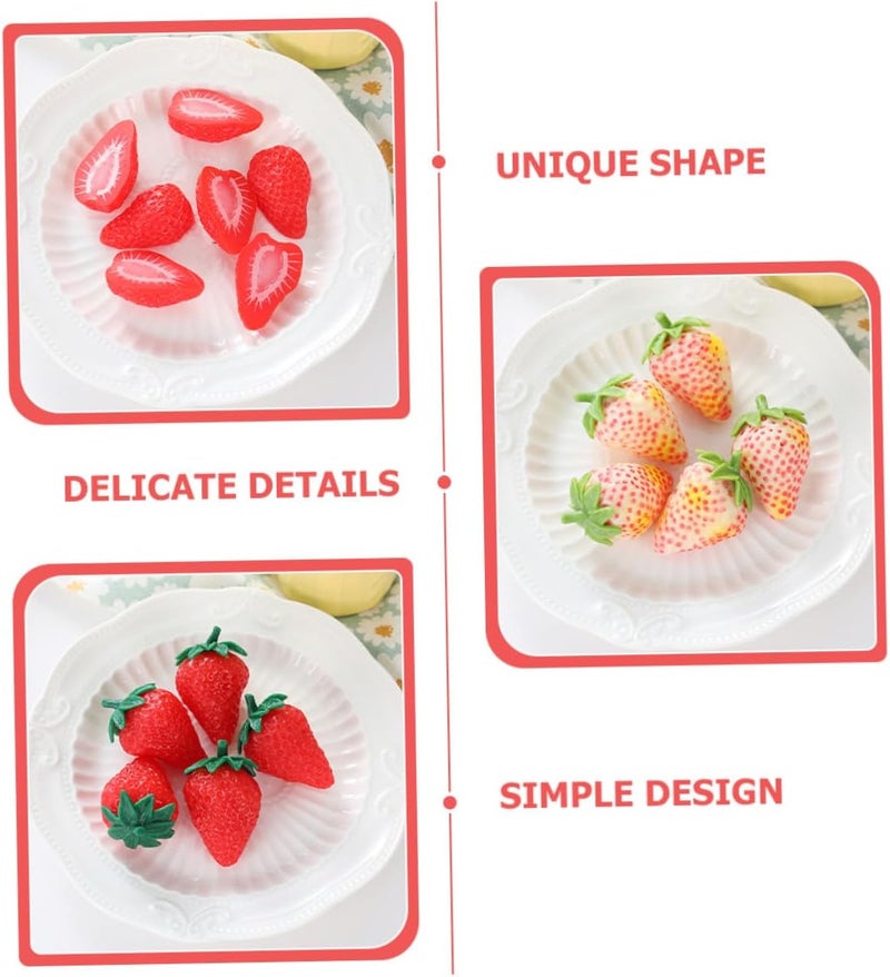Indoor outdoor all-purpose fit MAGICLULU 10pcs Artificial Strawberries Lifelike Strawberry Model Fake Fruit Decoration for Home Display Photography Prop Mixed Styles Random Style Riyadh Jeddah Dammam ship - Image 3