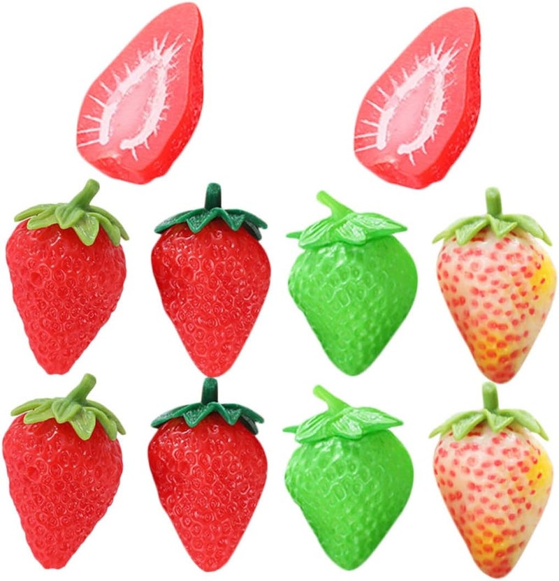 Indoor outdoor all-purpose fit MAGICLULU 10pcs Artificial Strawberries Lifelike Strawberry Model Fake Fruit Decoration for Home Display Photography Prop Mixed Styles Random Style Riyadh Jeddah Dammam ship - Image 1