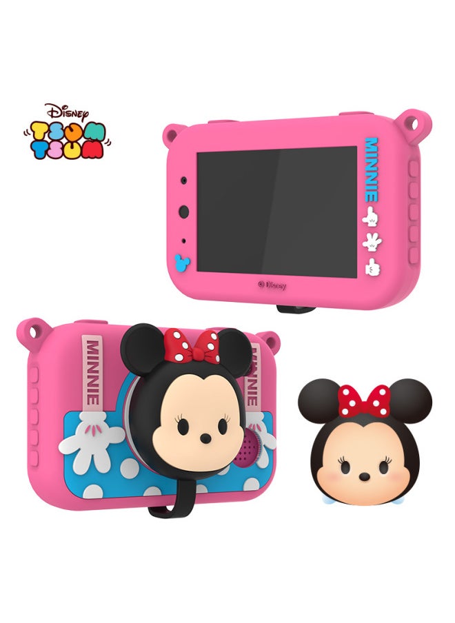 Disney Strawberry Bear Children's Digital Camera Can Take Pictures Of Baby Boys And Girls Shaking Sound Network Red HD Small SLR-Color:Minnie  - Image 1
