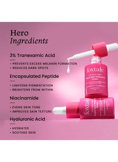 foxtale 3% Tranexamic Acid & Peptide Serum For Pigmentation Reduces Marks & Hyperpigmentation Fades Dark Spots Brightens And Evens Out Skin Tone All Skin Types Men And Women 30 Ml  - Image 3
