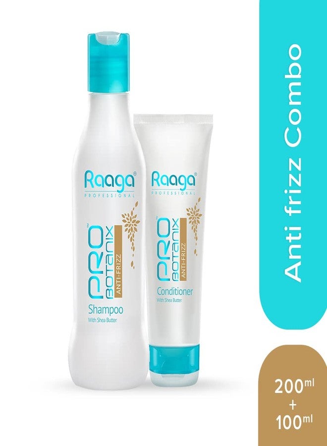 Raaga Professional Pro Botanix Anti-Frizz Shea Butter Hair Care Duo | Shampoo (200ml) & Conditioner (100ml) Combo for Smooth, Moisturized and Frizz Free Hair - Image 3