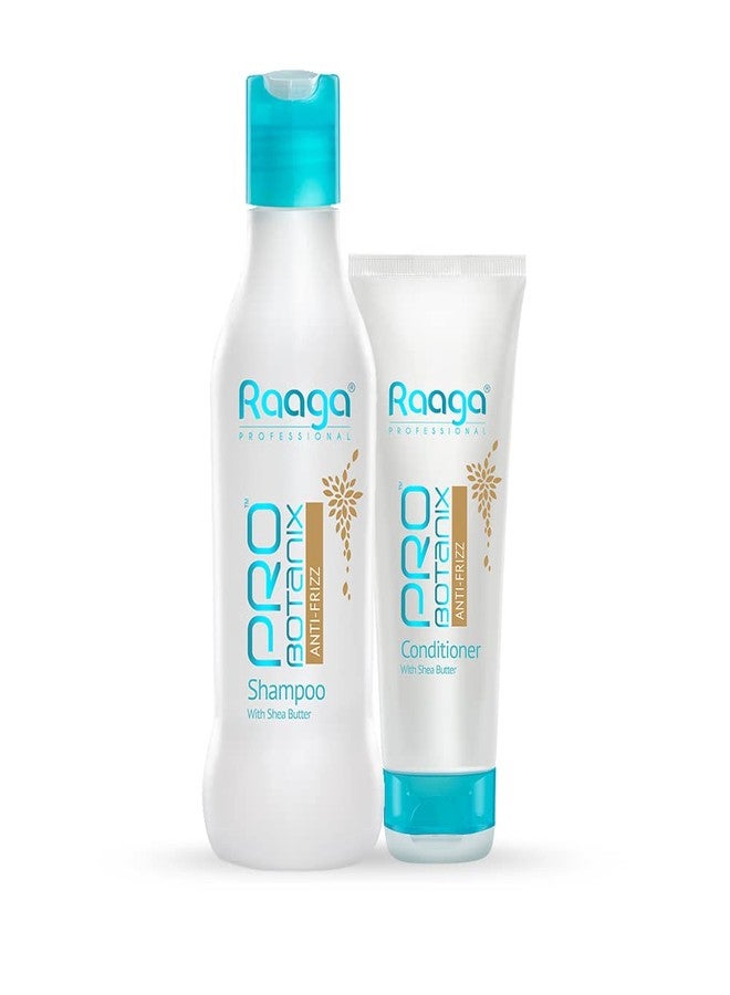 Raaga Professional Pro Botanix Anti-Frizz Shea Butter Hair Care Duo | Shampoo (200ml) & Conditioner (100ml) Combo for Smooth, Moisturized and Frizz Free Hair - Image 2