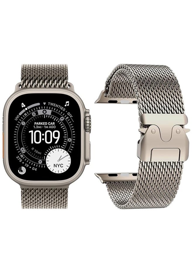 سوار ساعة أبل 44 مم 45 مم للرجال 42 مم 44 مم 46 مم 38 مم 45 مم سلسلة 7 40 مم 41 مم 49 مم للنساء، مشبك مظلة من الفولاذ المقاوم للصدأ لساعة iWatch Ultra 2 سلسلة 10 9 8 7 6 SE 5 4 3 (تيتانيوم) - Image 1