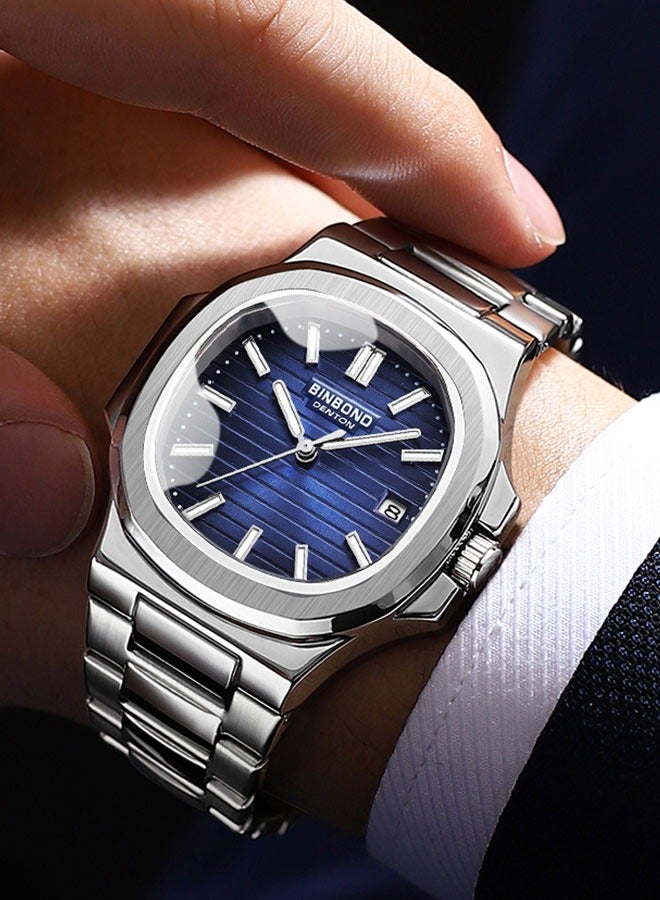 بينبوند ساعات رجالية كوارتز ساعة رجالية مقاومة للماء من الفولاذ المقاوم للصدأ ساعة رجالية كوارتز للأعمال - Image 5