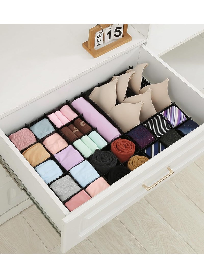 TPGP 42 Pack Adjustable Drawer Organizer Dividers for Socks, Underwear, Makeup, Kitchen, Dresser (Black)  - Image 4
