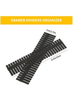 Generic 42 Pack Adjustable Drawer Organizer Dividers for Socks, Underwear, Makeup, Kitchen, Dresser (Black)  - Image 3
