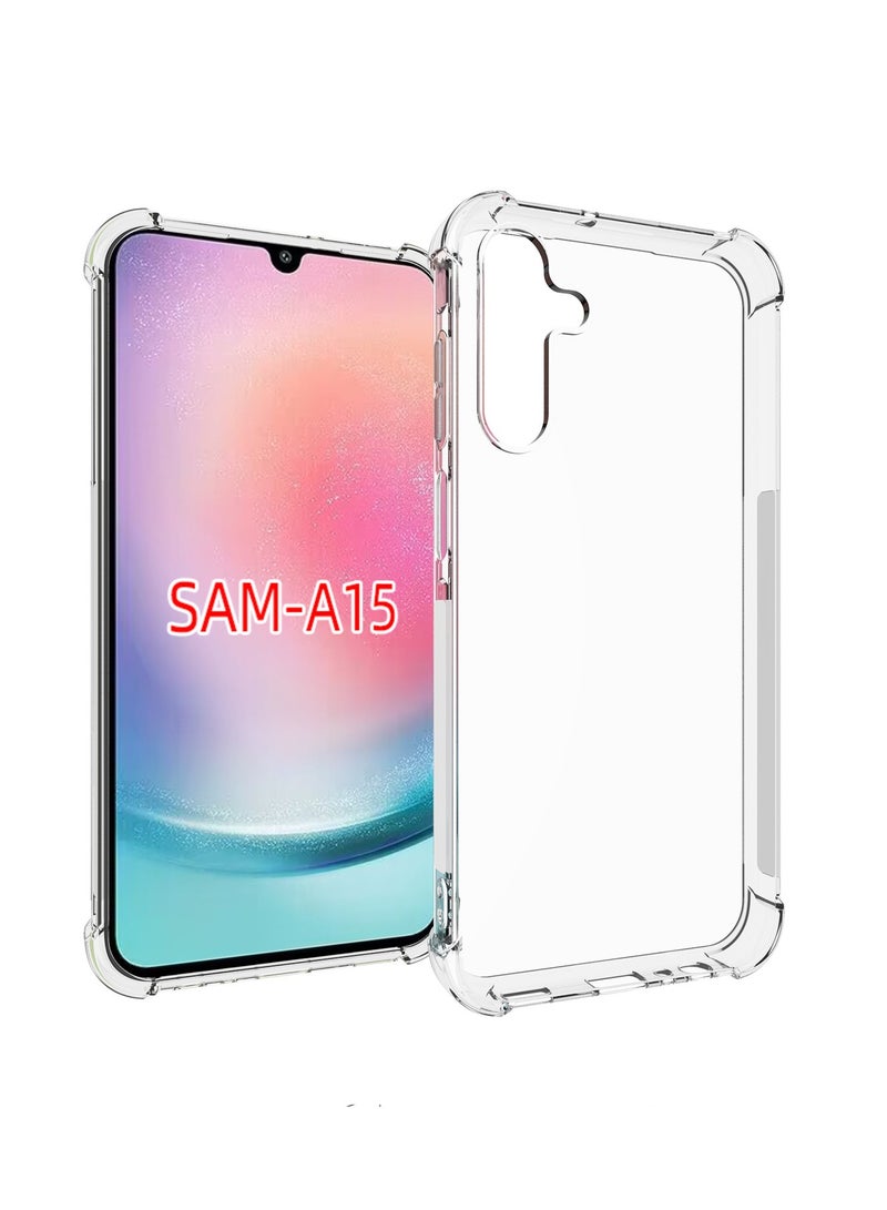 جيدي حافظة سامسونج جالاكسي A15، حافظة سامسونج جالاكسي A15 5G/4G، غطاء حماية من المطاط المرن المرن من مادة TPU لامتصاص الصدمات من السيليكون الناعم المطاطي يناسب سامسونج جالاكسي A15 (شفاف) - Image 5