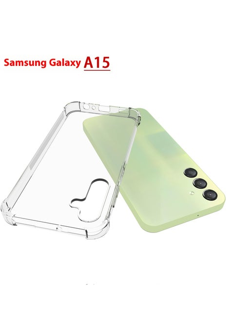 Samsung Galaxy A15 Case, Designed for Galaxy A15 5G/4G Case, Slim Flexible TPU Airbag Bumper Shock Absorption Rubber Soft Silicone Case Cover Fit for Samsung Galaxy A15 (Clear)