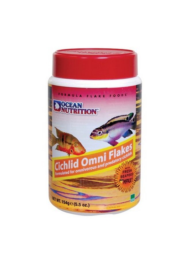 أويشن نيوتريشن - رقائق طعام الأسماك من Ocean Nutrition - طعام أسماك السيشليد، رقائق أسماك عالية البروتين، رقائق أسماك استوائية، طعام مثالي لأسماك السيشليد مثل سمك الملاك، وسمك الكريبنسيس، والمزيد، صنع في الولايات المتحدة الأمريكية، 5.5 أونصة (154 جم) - Image 1